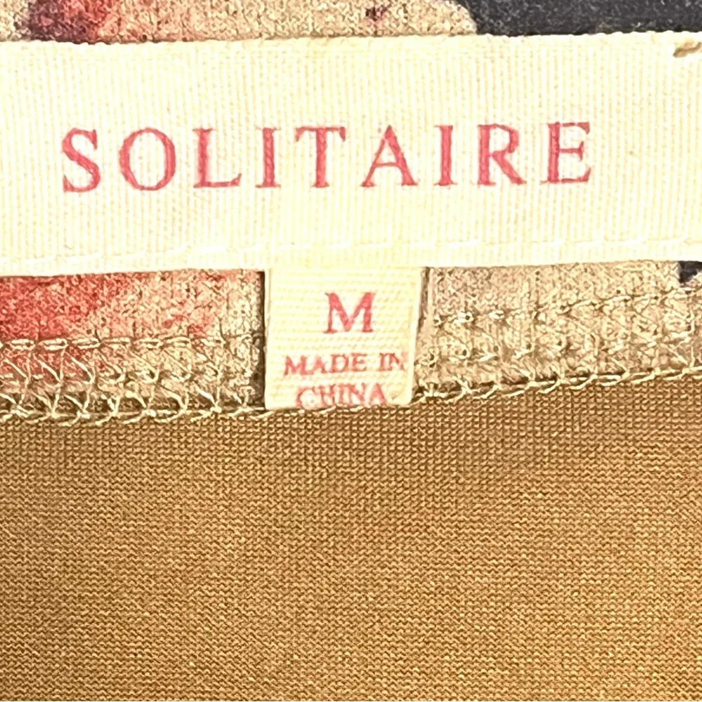 Solitaire Anthropologie Boho Floral Open Front Cardigan, Kimono, Suede Coat Sz M